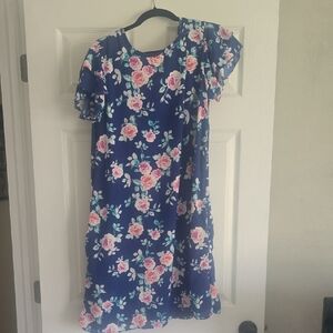 HEIMISH USA Navy Floral Dress with Pink Roses